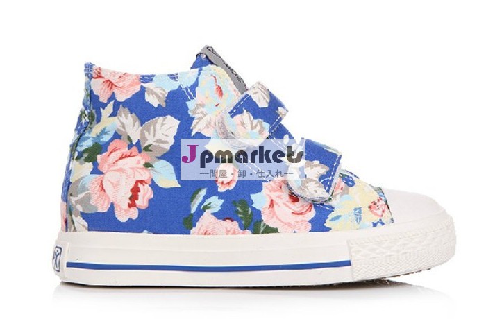の女の子の靴の花のパターンホットキャンバスシューズ問屋・仕入れ・卸・卸売り