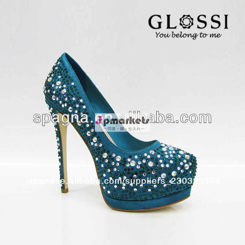 2014年glossi高品質のラインストーンハイヒールの靴、 ファッション女性の礼装用の靴問屋・仕入れ・卸・卸売り