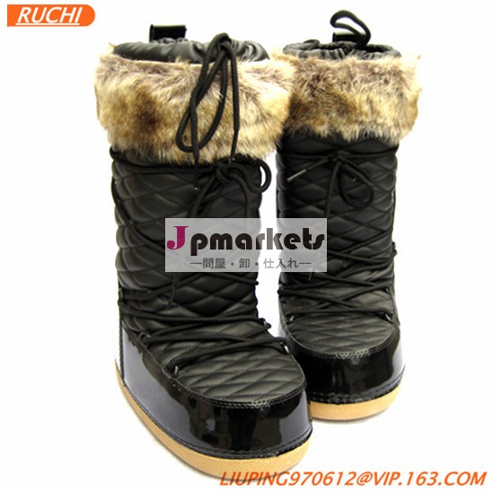 黒moonbootブーツ雪のブーツの毛皮の靴のファッションブーツ暖かい問屋・仕入れ・卸・卸売り