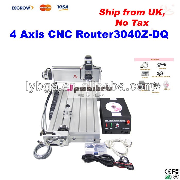 英国から出荷、、 非課税! cncルータcnc3040z-dq、 4軸3dデザイン彫刻機掘削フライス盤ルータpcb用/木材問屋・仕入れ・卸・卸売り
