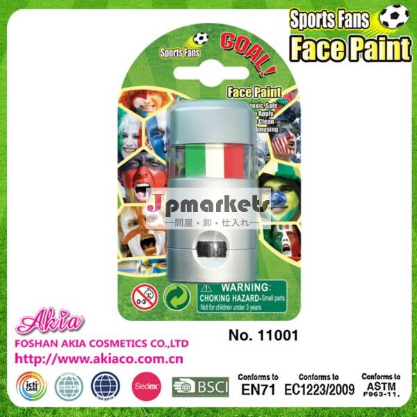 6色縞facepaintフェイスペイントを受賞したサッカー用ファンのためのサッカーファン問屋・仕入れ・卸・卸売り