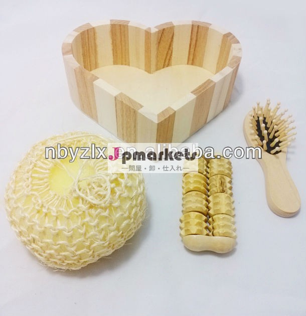 個のバスシャワーセットプロモーション4/木製の風呂セット/スパギフトセット問屋・仕入れ・卸・卸売り