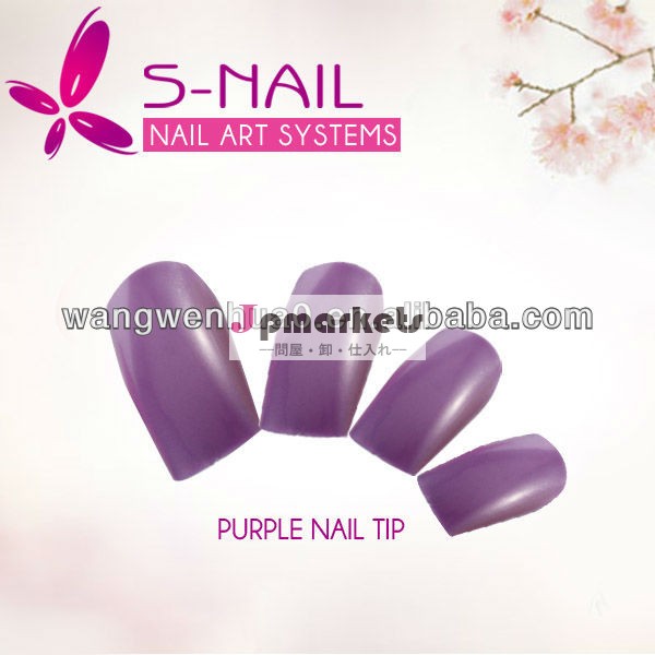 紫色のアクリルの爪のデザイン色のネイルチップ問屋・仕入れ・卸・卸売り
