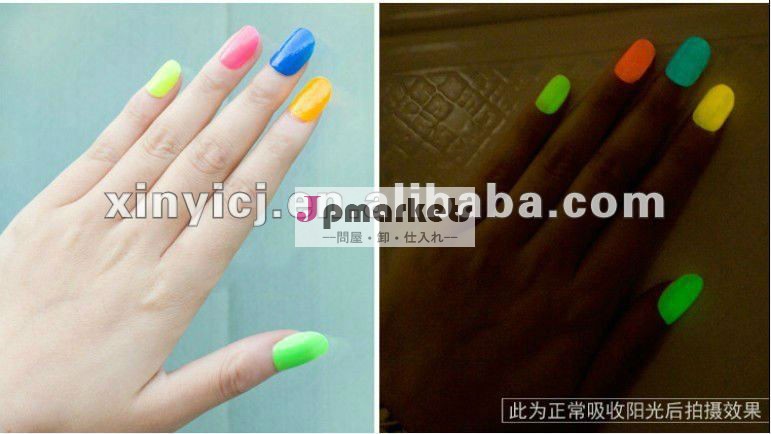 新しいデザイン発光爪のヒント、 暗闇の中で輝く人工爪のヒント暗闇で光る偽のネイルチップoemは歓迎されている問屋・仕入れ・卸・卸売り