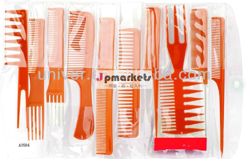 新しい熱い販売法10個プラスチック製a3584理髪櫛セット問屋・仕入れ・卸・卸売り