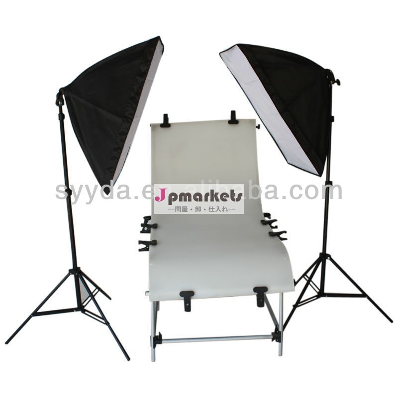 フォトスタジオ照明キット65w*260*130cmソフトボックスと写真撮影のテーブルキット問屋・仕入れ・卸・卸売り