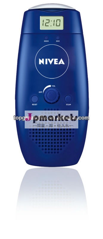 ニベアシャワーfmの防水ラジオクロック付きでシャンプーのボトルの形状の昇進のための問屋・仕入れ・卸・卸売り