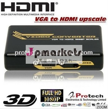 Hdmi出力コンバータにvga入力付きボックスのビデオをアップ- スケーリングまたは1080ppetvhs720pに問屋・仕入れ・卸・卸売り