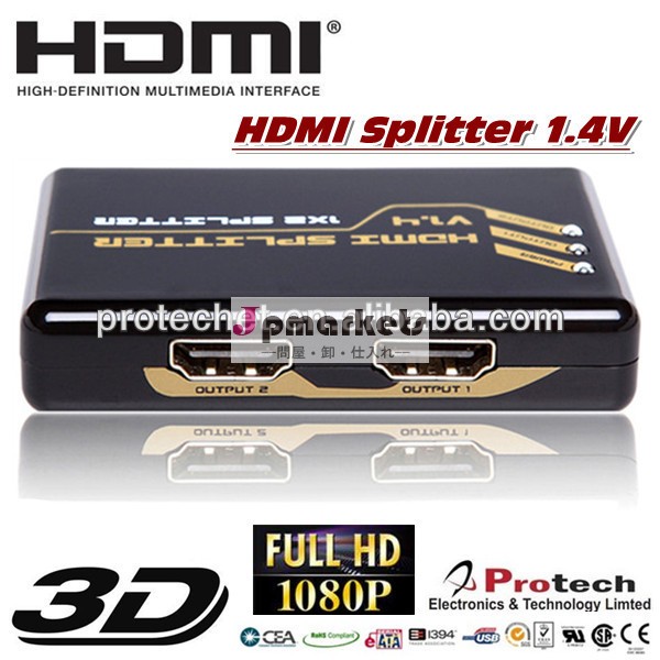マルチポートhdmiスプリッタ1x4のhdmiスプリッタ1.41入力で4出力フル3dおよび4kx2k問屋・仕入れ・卸・卸売り