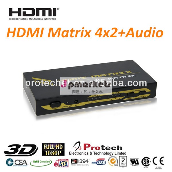4x2hdmiマトリックススイッチャーのためのhd1080pspdif出力と光学問屋・仕入れ・卸・卸売り