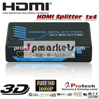 ミニhdmiオーディオスプリッタ4ポートhdmiスプリッタ1x4のサポート3dpet0104m1080pのための問屋・仕入れ・卸・卸売り