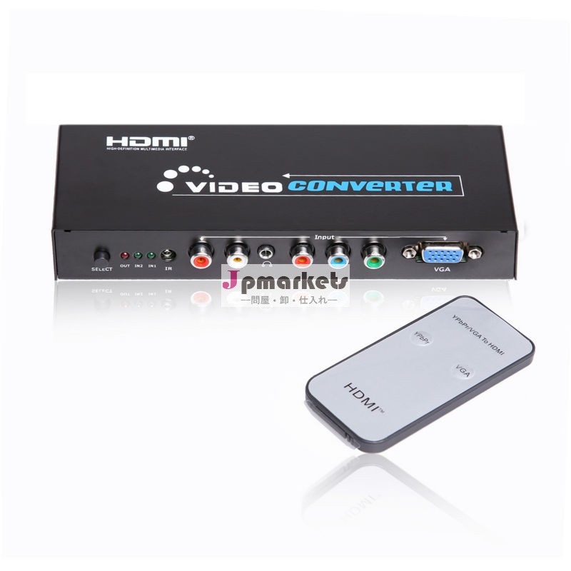 中国のサプライヤーypbpr+r/lhdmiへのコンバータ、 vgahdmiコンバーターボックスにirリモコン付き1080p@60hzcontol問屋・仕入れ・卸・卸売り