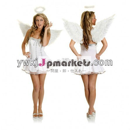 天使のhalloweenの安い衣裳、白い天使のcoatume、女性のデザインの凝った服はKJW-6497を着せる問屋・仕入れ・卸・卸売り