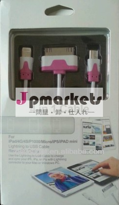 高- エンドの電話、 マルチ機能chagingパッドケーブル41usbケーブルで、 カラフルなled4イン1ケーブルiphoneのためのusb、 のためのipad用とs4問屋・仕入れ・卸・卸売り