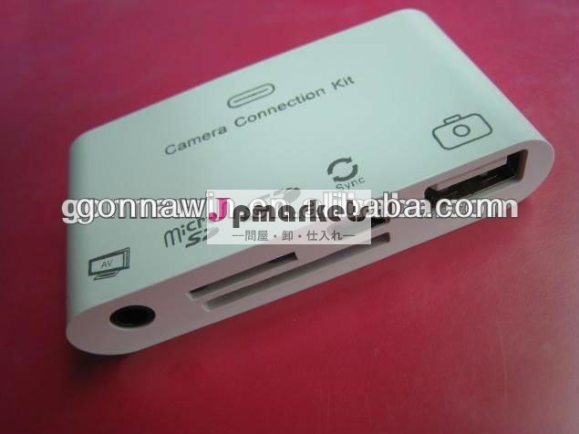 30pinドックへの5in1 AV+USB+SDカードReader+Camera関係のキットc、iphone 4のための1つのカメラの関係のキットに付き5つ問屋・仕入れ・卸・卸売り