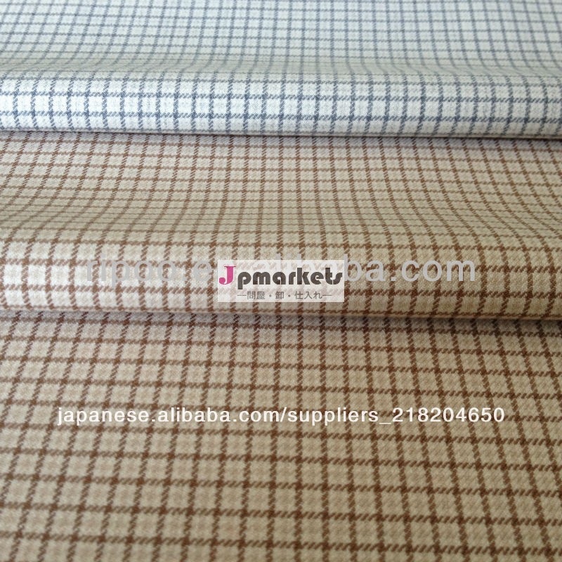 ウール/poly/スパンブレンドworested織千鳥格子のチェック柄スーツの生地問屋・仕入れ・卸・卸売り