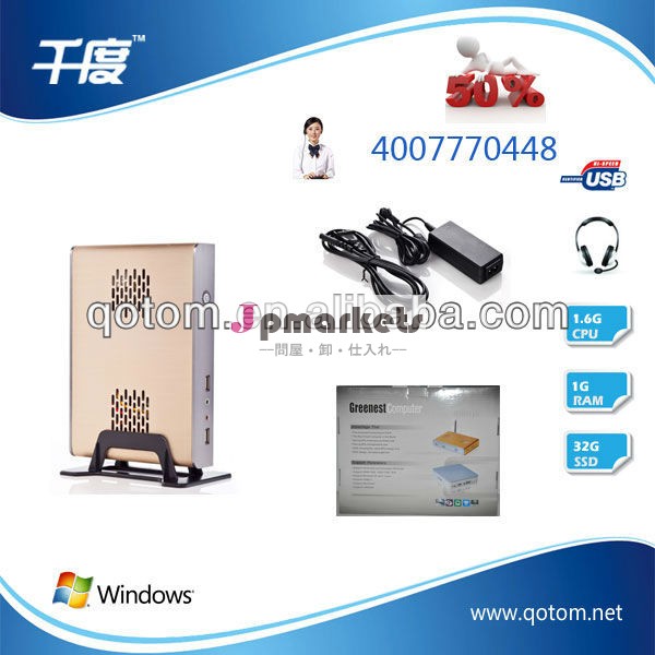 新しいシンクライアントコンピュータ、 ミニpcとインテルatomn2701.60ghzの、 1gbram、 32gssd、 32ビット、 720pのhd、 3dゲーム、 シリアルポートはサポートされてい問屋・仕入れ・卸・卸売り