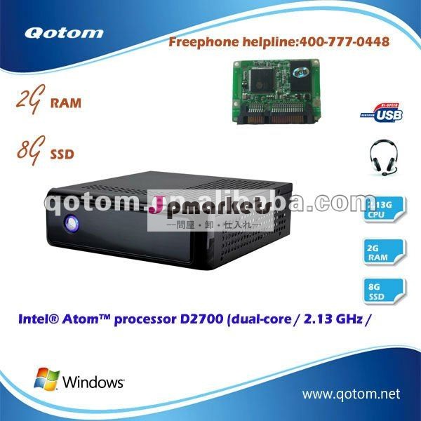 デスクトップコンピュータインテルマザーボード、 最高のpc、 デュアルコア2.13ghzの、 2gラム、 8gssd。 qotom- t270c問屋・仕入れ・卸・卸売り