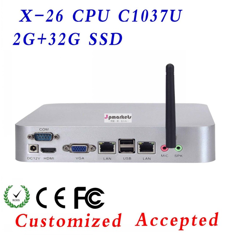 薄いミニitxコンピューターを埋め込まれたwindowsserverx-26c1037u2*rj45lanポート2gラム32gubuntuの最も安いssdサポートのlinuxos問屋・仕入れ・卸・卸売り