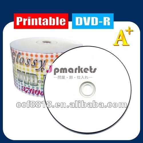 台湾a+白い光沢のある印刷可能なdvd-r16倍速無料サンプルブランクdvd問屋・仕入れ・卸・卸売り
