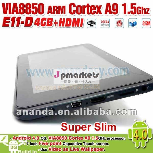 3GタブレットのPC 7のインチE11-D VIA8850問屋・仕入れ・卸・卸売り