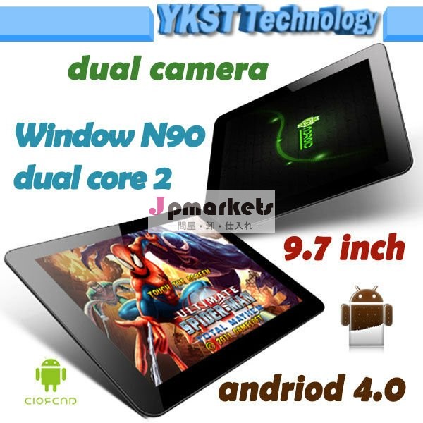 卸売9.7のインチRK3066の皮質a9は人間の特徴をもつGPUのクォードの中心1GB/16GB 1.5GHzの二重カメラ3Gのwifiの窓N90のタブレットのPC中心二倍になる問屋・仕入れ・卸・卸売り
