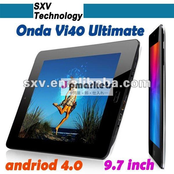 9.7 " IPS最終的な容量性スクリーンのAllwinner A10 1.5GHZ 32G ROM 2MPのカメラHDMIのアンドロイド4.0のタブレットのPCのラップトップオンダVi40を薄くしなさい問屋・仕入れ・卸・卸売り