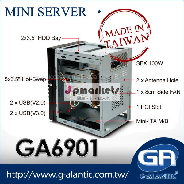 ホットスワップ可能な5のベイミニサーバケースミニitxga6901問屋・仕入れ・卸・卸売り