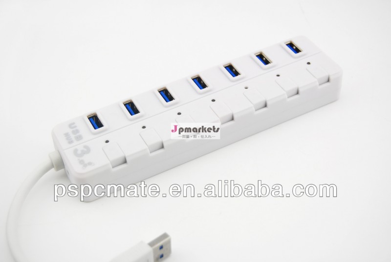 新しい黒7ポートusb2.0ハイスピードハブon/ラップトップpc用の共有のスイッチオフ問屋・仕入れ・卸・卸売り