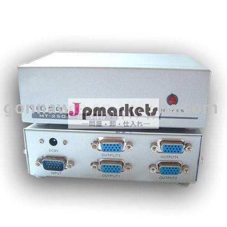 250MHZ 4左舷VGA Splitter/4左舷vgaのモニタースイッチ問屋・仕入れ・卸・卸売り