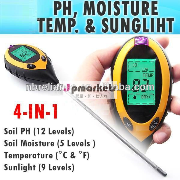 4デジタル1ph計の測定土壌ph/温度/水分/日光テスターバックライト付き問屋・仕入れ・卸・卸売り