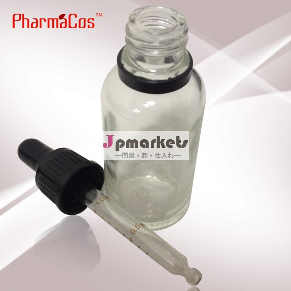 Hot selling Clear 30ml glass dropper bottles with pipette and black cap問屋・仕入れ・卸・卸売り