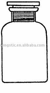 試薬びん1404のこはく色ガラス、ガラスストッパーまたはプラスチックストッパー地面のが付いている広い口、問屋・仕入れ・卸・卸売り