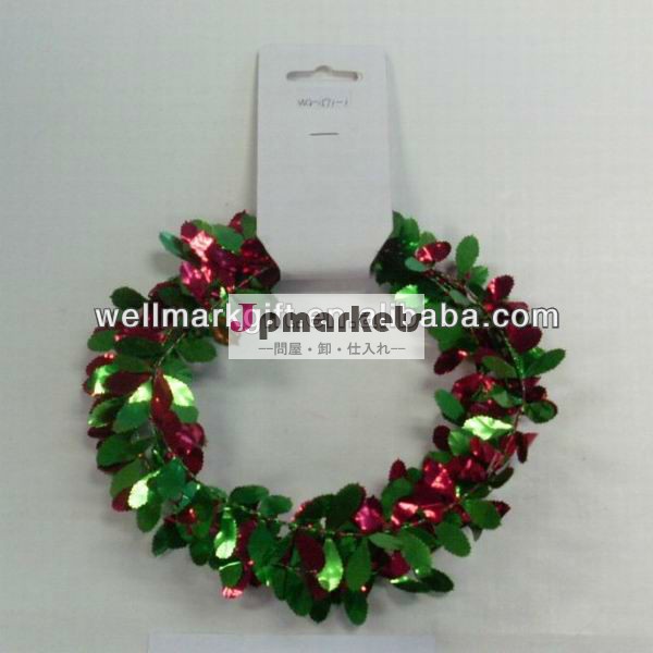 熱い販売の! フィート赤色9/グリーンメタリックpvc有線見掛け倒し花輪のためのクリスマスデコレーション問屋・仕入れ・卸・卸売り