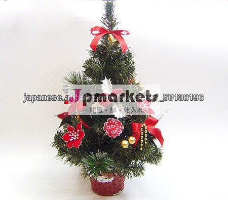 クリスマスツリー 45cm ミニツリー・グリーン 赤い飾りのある問屋・仕入れ・卸・卸売り