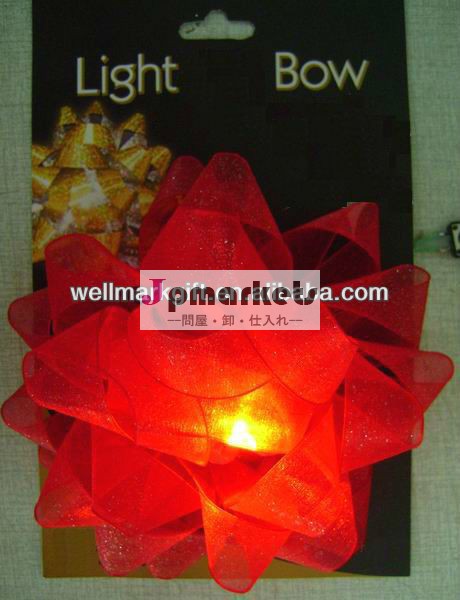熱い販売の! 5" 赤ledオーガンザギフトの弓、 照明リボン弓問屋・仕入れ・卸・卸売り