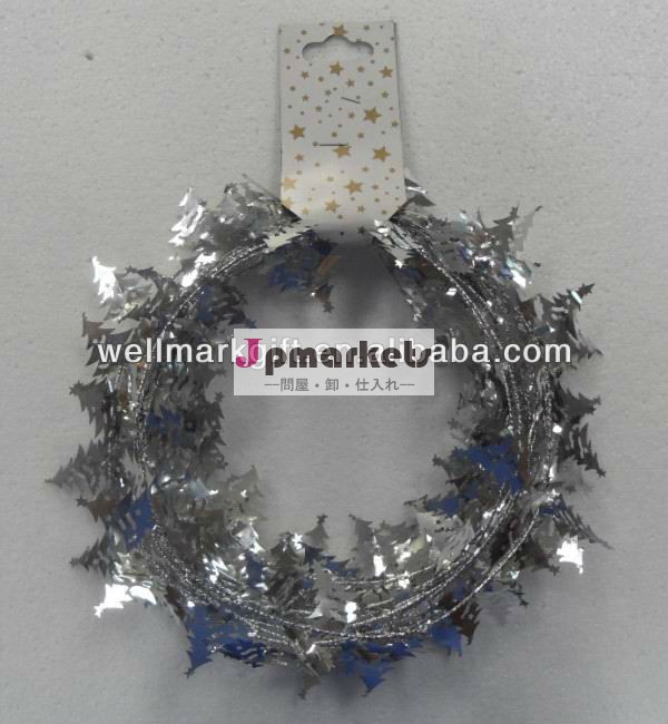 熱い販売の! メタリックシルバー9フィートクリスマスティンセル、 クリスマスツリーティンセル、 有線ガーランド問屋・仕入れ・卸・卸売り