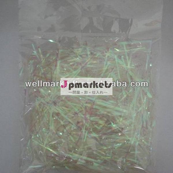 熱い販売の! ホワイト虹色虹プラスチック組織細断処理、 パーティ装飾のためのフィラー紙バスケット問屋・仕入れ・卸・卸売り