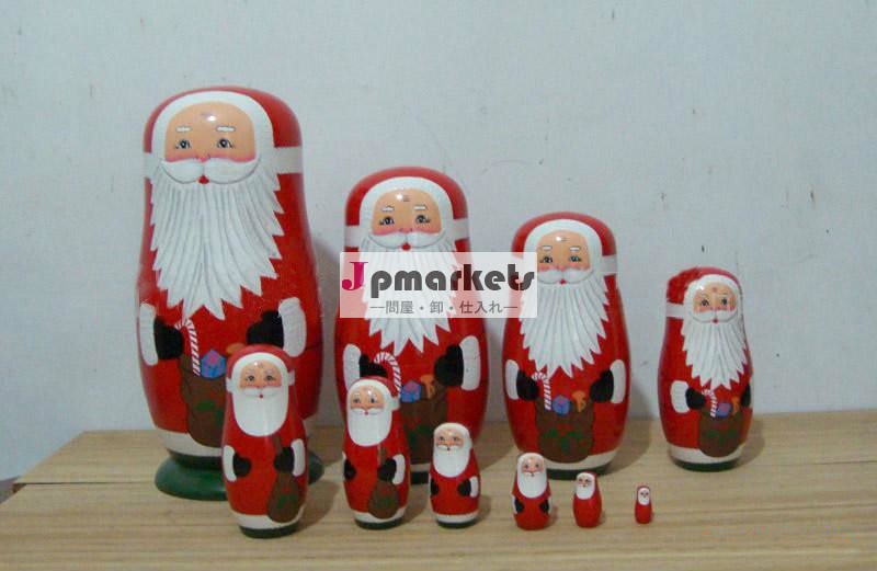 クリスマスの装飾木製入れ子人形( ロシア人形)問屋・仕入れ・卸・卸売り