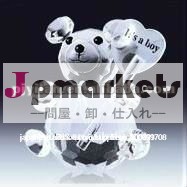 クリアクリスタルクリスマス心臓とクマ、 クリスタル、 クリスタルギフト問屋・仕入れ・卸・卸売り