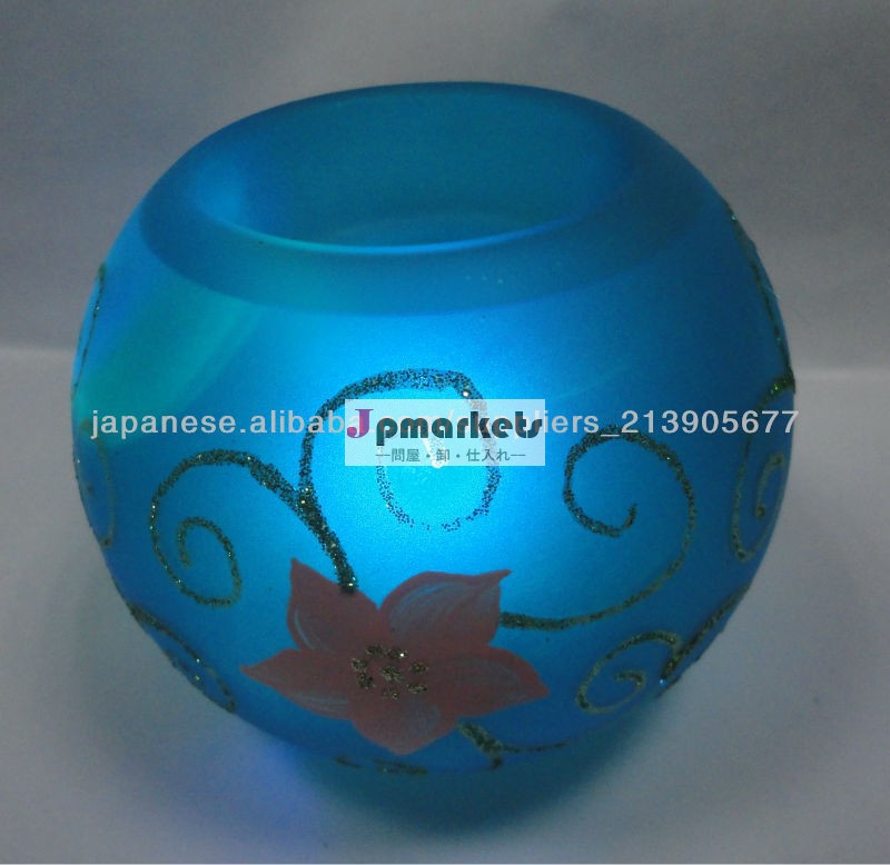 主導の美貌の手描きのクリスマスの手工芸品のガラスのキャンドルスタンド問屋・仕入れ・卸・卸売り
