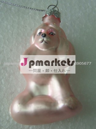 鮮やかな手描きのクリスマス工芸品ガラスの犬の装飾品問屋・仕入れ・卸・卸売り