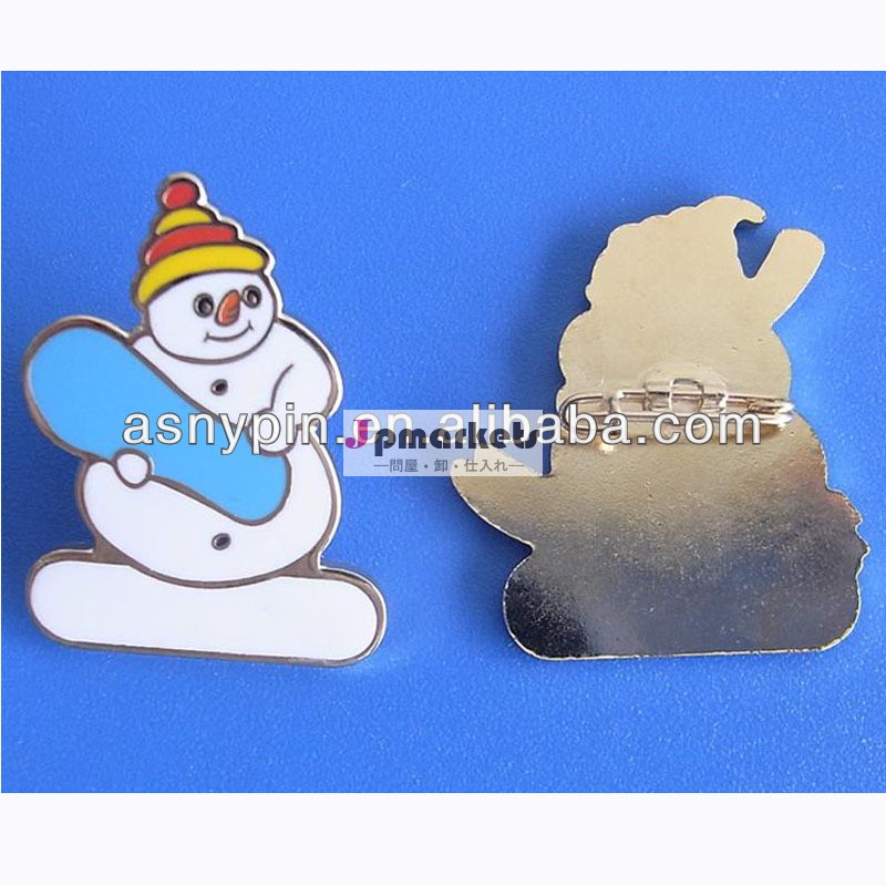 クリスマスの装飾のギフトのラペルピン、 雪だるまピンバッジ問屋・仕入れ・卸・卸売り