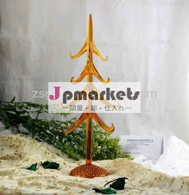 琥珀色のガラスエレガントな手工芸品クリスマス装飾用の木問屋・仕入れ・卸・卸売り