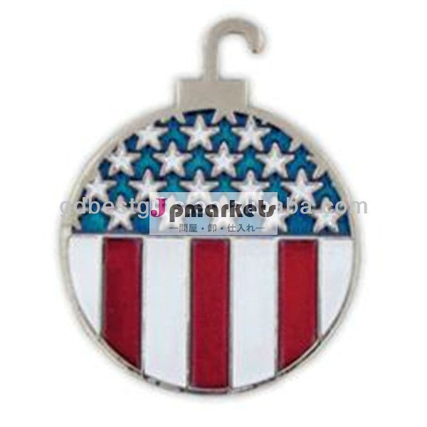 愛国的なエナメルラペルピンバッジクリスマスオーナメントクリスマスの装飾のためのブローチ付き問屋・仕入れ・卸・卸売り