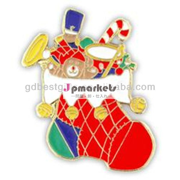 クリスマスストッキングエナメルラペルピンバッジクリスマスの装飾のための問屋・仕入れ・卸・卸売り
