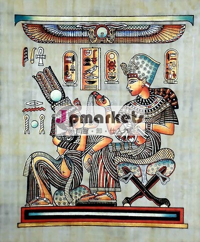 エジプトのパピルスの絵画、 ツタンカーメン注ぐ掌2妻に香水問屋・仕入れ・卸・卸売り