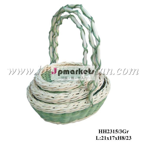 HH2315 - Small gift basket - Light green basket set of 3問屋・仕入れ・卸・卸売り