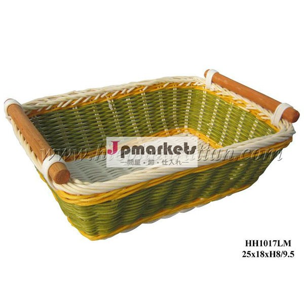 HH1017LM - Green rectangle rattan basket - Colorful rattan basket問屋・仕入れ・卸・卸売り