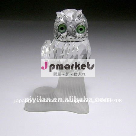 クリスタルガラスの動物フクロウの置物クリスタルガラスフクロウ問屋・仕入れ・卸・卸売り